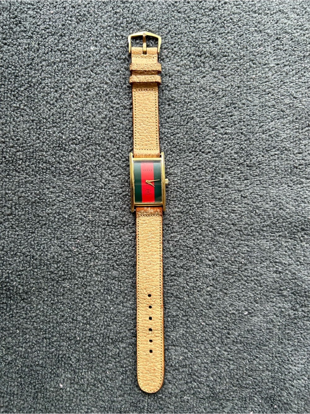Vintage Gucci Red & Green Tank Watch - Sherry Line - New Battery - Works